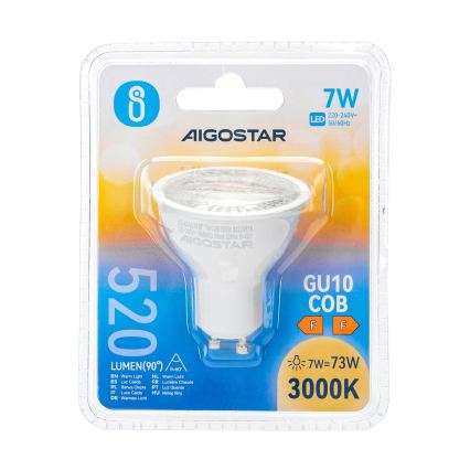 LED žiarovka COB GU10/7W/230V 3000K - Aigostar