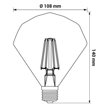 LED Žiarovka CRYSTAL E27/4W/230V 2200K