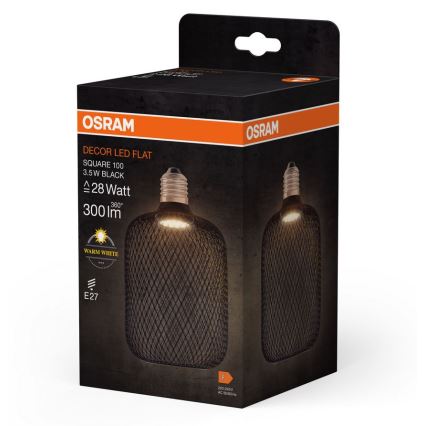LED Žiarovka DECOR FLAT E27/3,5W/230V 2700K čierna - Osram