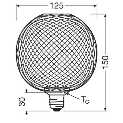 LED Žiarovka DECOR FLAT G125 E27/3,5W/230V 2700K čierna - Osram