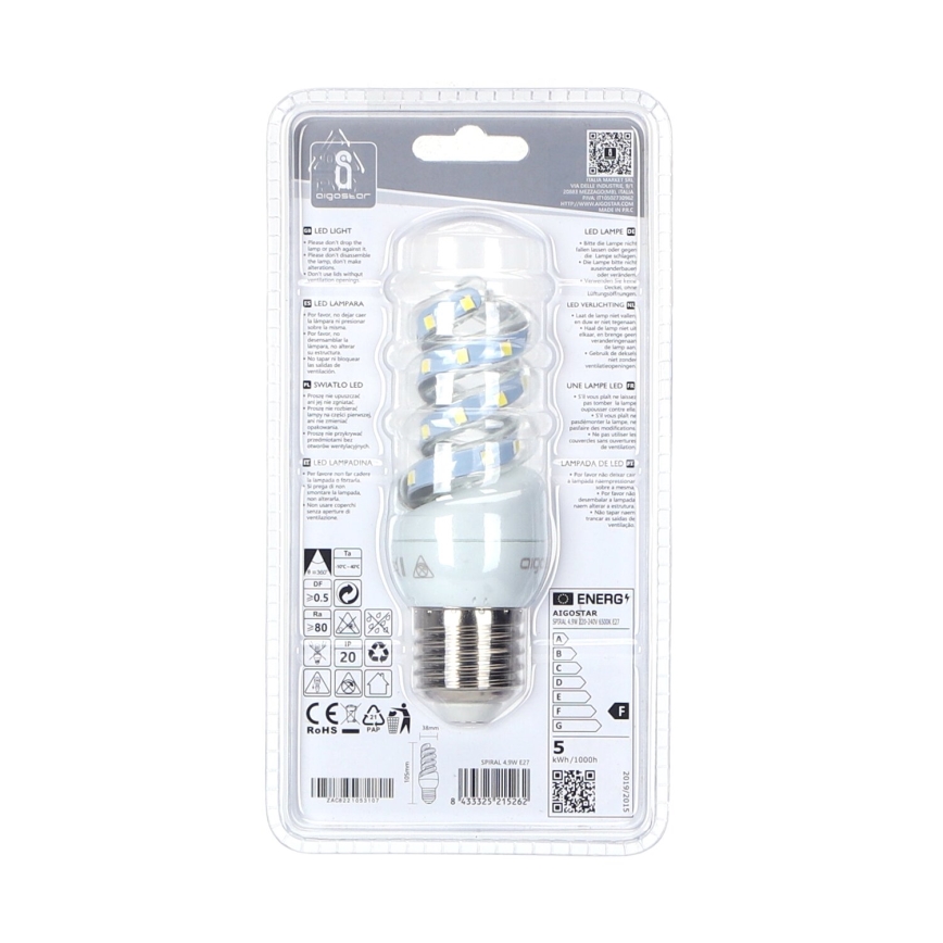 LED Žiarovka E27/4,9W/230V 6500K - Aigostar