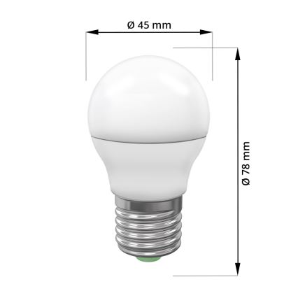 LED Žiarovka ECOLINE G45 E27/7W/230V 3000K - Brilagi