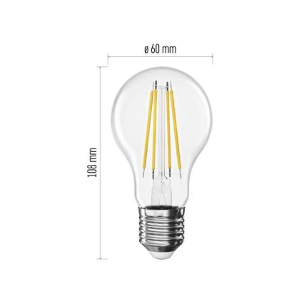LED Žiarovka FILAMENT A60 E27/3,8W/230V 4000K