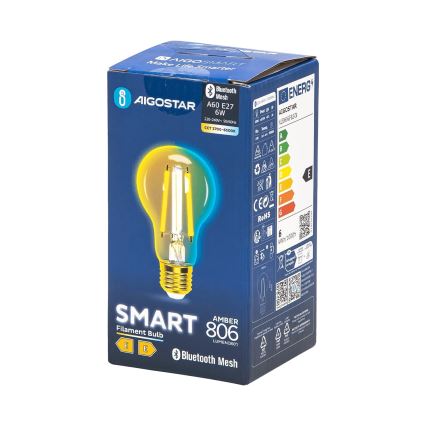 LED Stmievateľná žiarovka FILAMENT MESH Smart A60 E27/6W/230V 2700-6500K - Aigostar