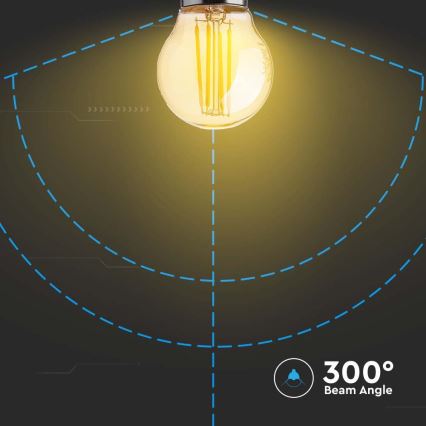 LED Žiarovka FILAMENT AMBER G45 E27/4W/230V 2200K