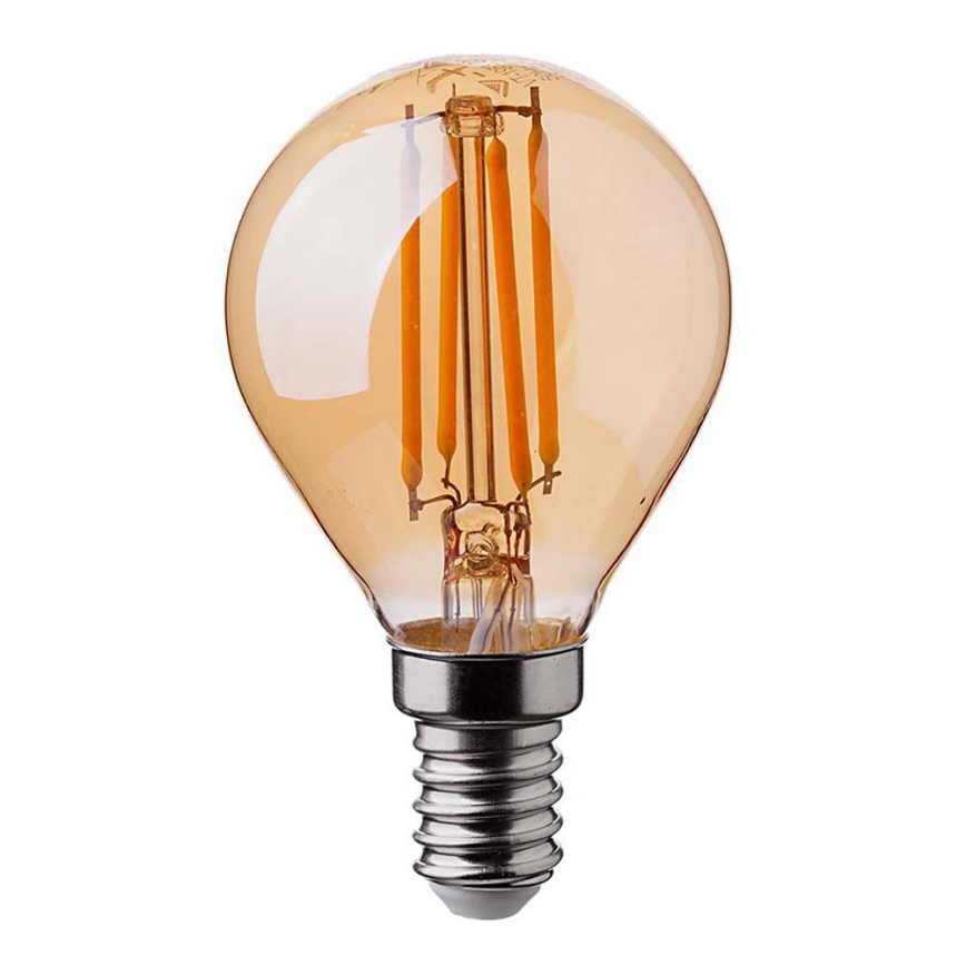 LED Žiarovka FILAMENT AMBER P45 E14/4W/230V 2200K