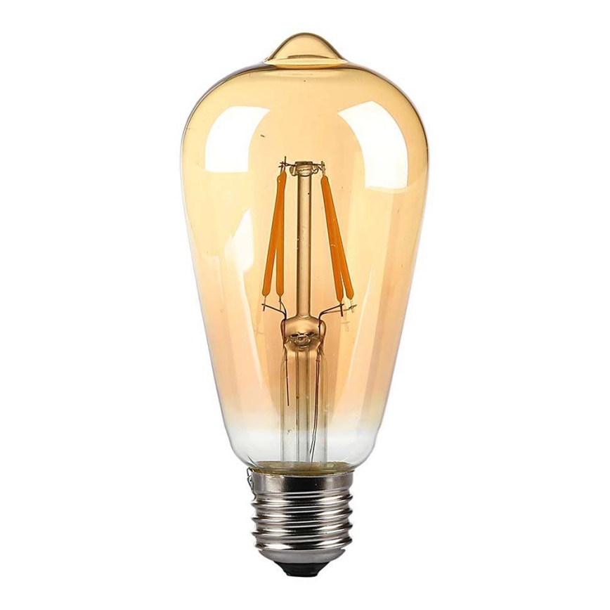 LED Žiarovka FILAMENT AMBER ST64 E27/8W/230V 2200K