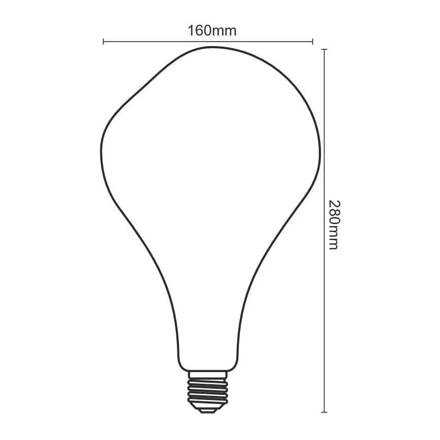 LED Žiarovka FILAMENT BUMPED SMOKE ET160 E27/4W/230V 2000K