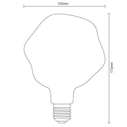 LED Žiarovka FILAMENT BUMPED SMOKE G125 E27/4W/230V 2000K dymová