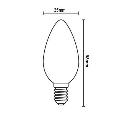 LED Žiarovka BIELY FILAMENT C35 E14/4,5W/230V 3000K