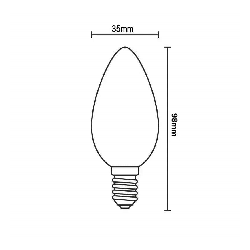 LED Žiarovka BIELY FILAMENT C35 E14/4,5W/230V 4000K