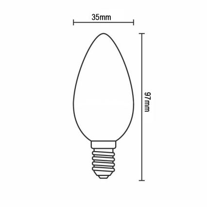 LED Žiarovka FILAMENT C37 E14/6W/230V 3000K