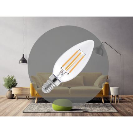 LED Žiarovka FILAMENT C37 E14/6W/230V 4000K