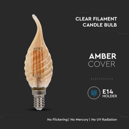 LED Žiarovka FILAMENT E14/4W/230V 2200K