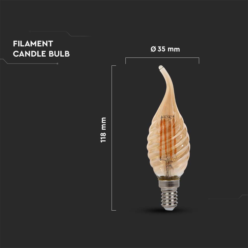 LED Žiarovka FILAMENT E14/4W/230V 2200K