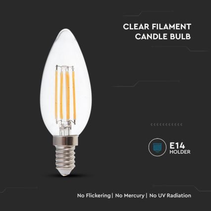 LED Žiarovka FILAMENT E14/4W/230V 3000K