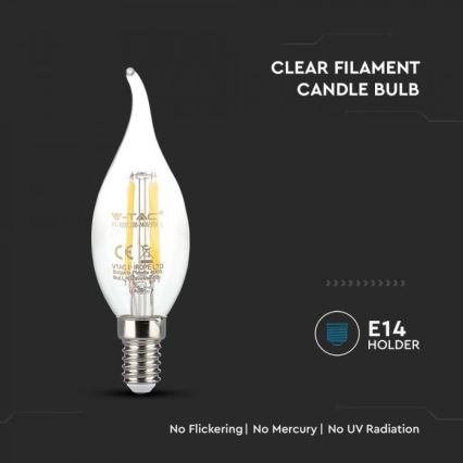 LED žiarovka FILAMENT E14/4W/230V 3000K