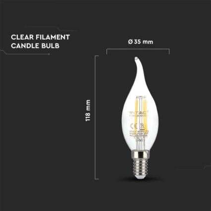 LED žiarovka FILAMENT E14/4W/230V 3000K