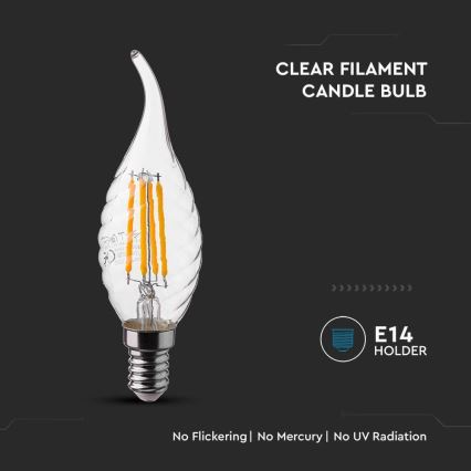 LED Žiarovka FILAMENT E14/4W/230V 4000K