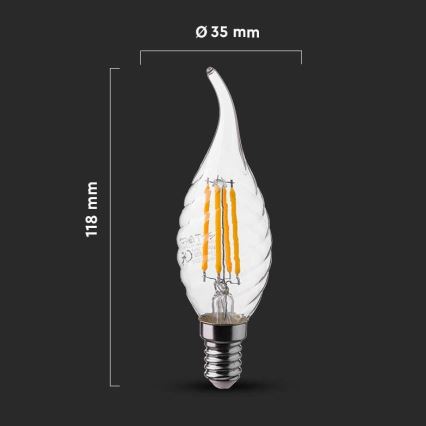 LED Žiarovka FILAMENT E14/4W/230V 4000K