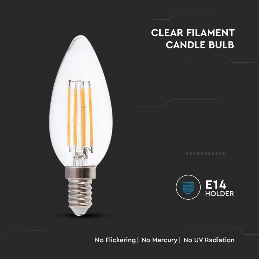 LED Žiarovka FILAMENT E14/4W/230V 6500K