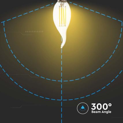 LED Žiarovka FILAMENT E14/4W/230V 6500K