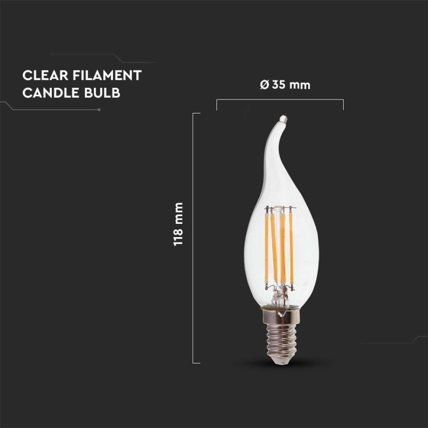 LED Žiarovka FILAMENT E14/4W/230V 6500K