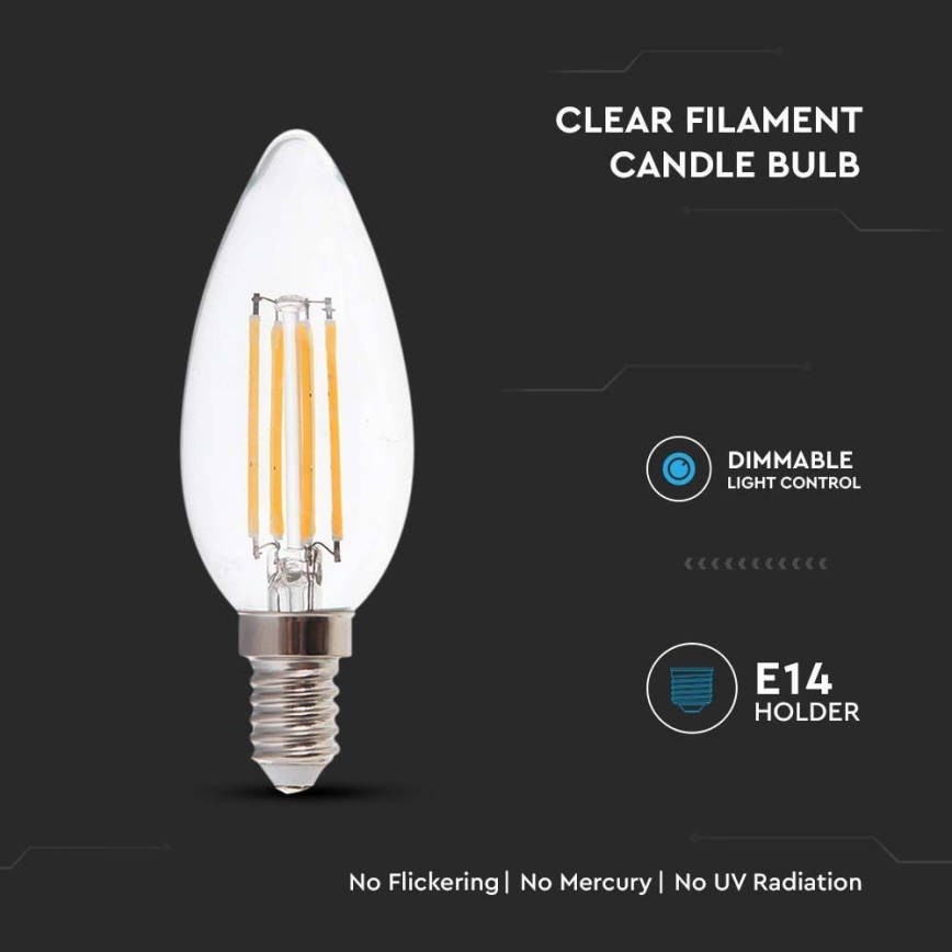 LED Žiarovka FILAMENT E14/5,5W/230V 4000K