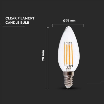 LED Žiarovka FILAMENT E14/5,5W/230V 4000K