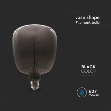 LED Žiarovka FILAMENT E27/4W/230V čierna