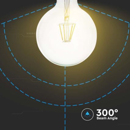 LED Žiarovka FILAMENT G125 E27/10W/230V 3000K