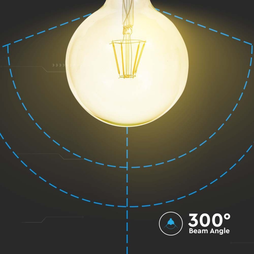 LED Žiarovka FILAMENT G125 E27/12W/230V 2200K