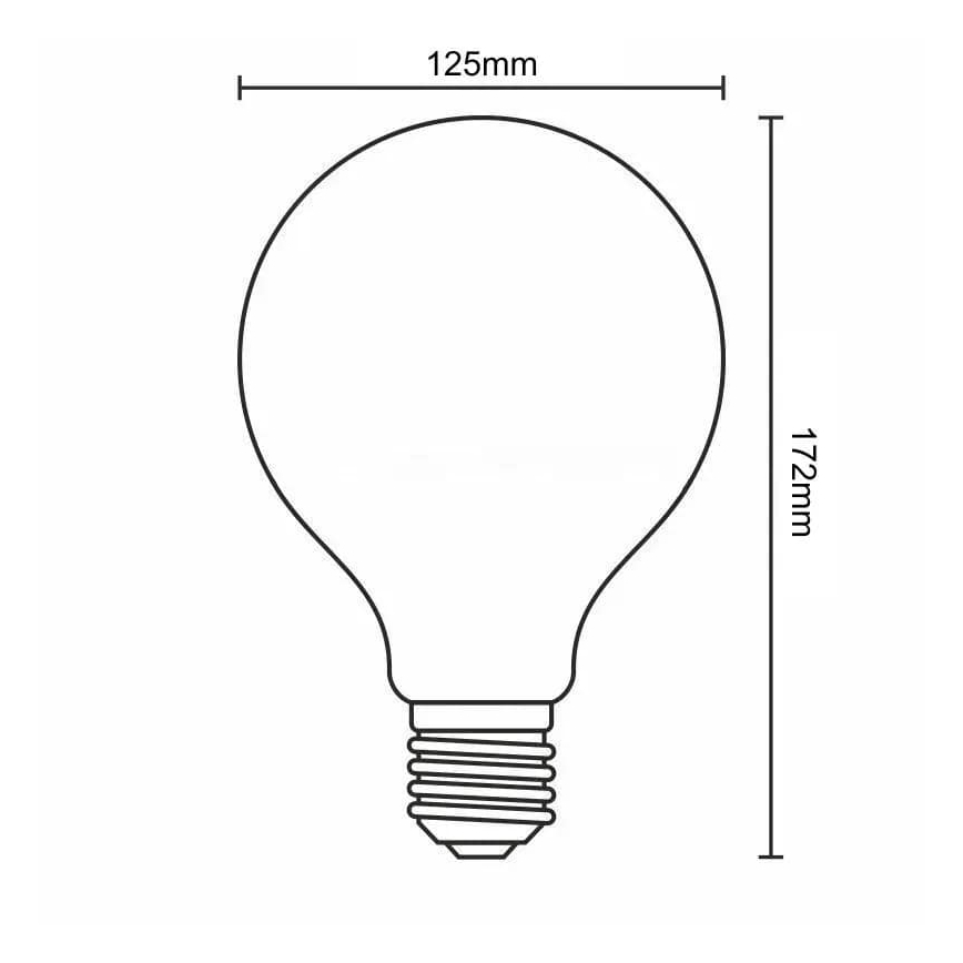 LED Žiarovka BIELY FILAMENT G125 E27/13W/230V 3000K