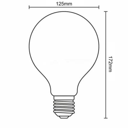 LED Žiarovka BIELY FILAMENT G125 E27/13W/230V 4000K