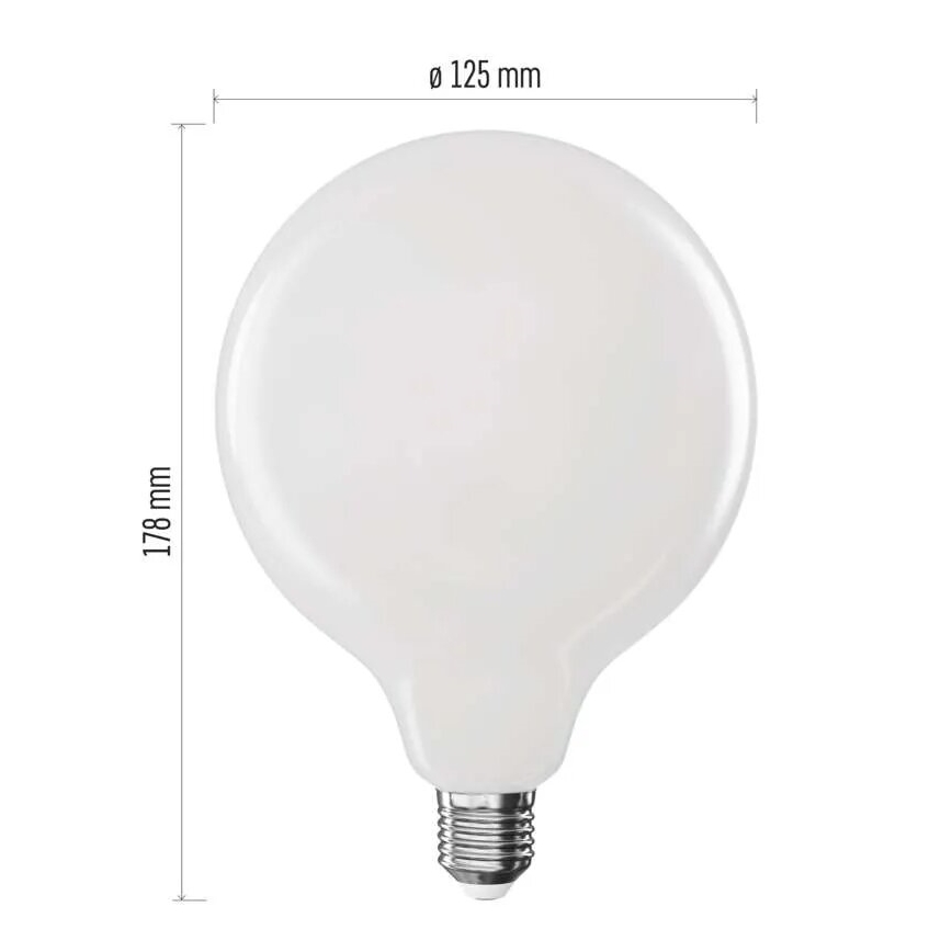 LED Žiarovka FILAMENT G125 E27/18W/230V 4000K