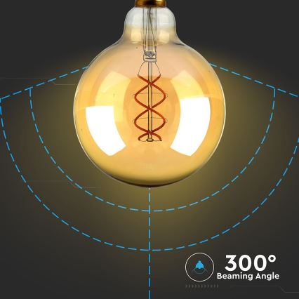 LED Žiarovka FILAMENT G125 E27/5W/230V 1800K