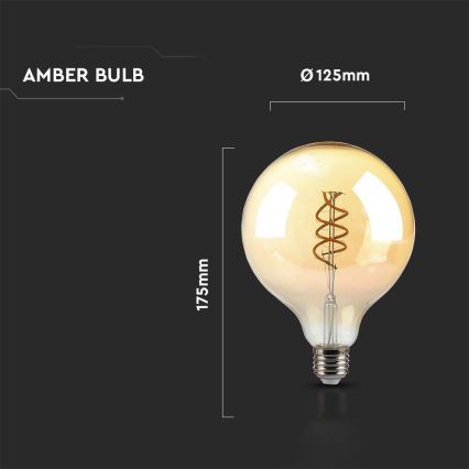 LED Žiarovka FILAMENT G125 E27/6W/230V 1800K
