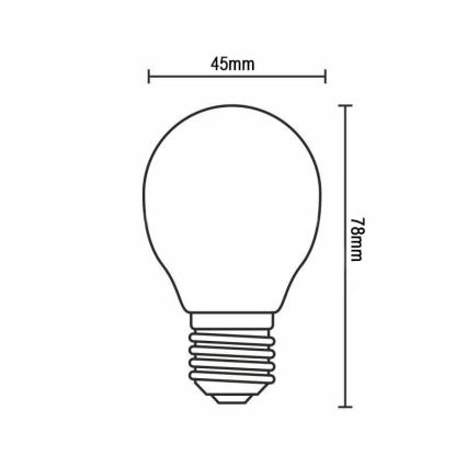 LED Žiarovka FILAMENT G45 E14/4W/230V 3000K