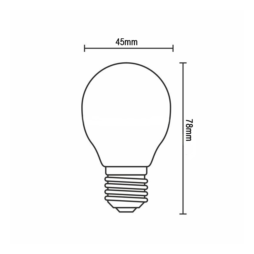 LED žiarovka Filament G45, pätica E14, 6 W, 230 V, 3000 K