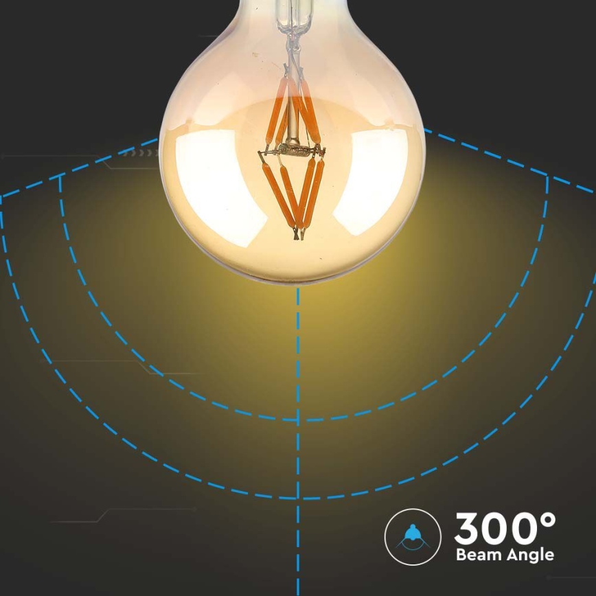 LED Žiarovka FILAMENT G80 E27/4W/230V 2200K