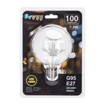 LED Žiarovka FILAMENT G95 E27/1,8W/230V 1800K - Aigostar