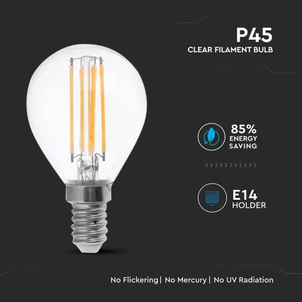 LED Žiarovka FILAMENT P45 E14/6W/230V 2700K