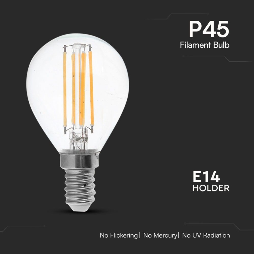 LED Žiarovka FILAMENT P45 E14/6W/230V 4000K