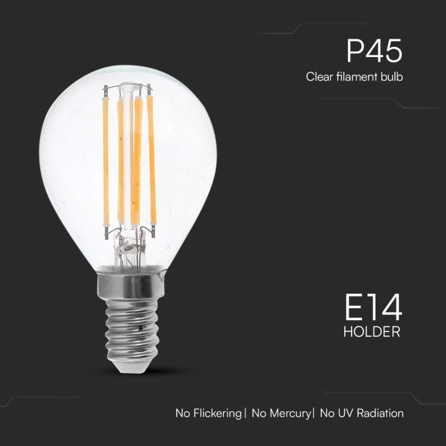 LED Žiarovka FILAMENT P45 E14/6W/230V 6500K