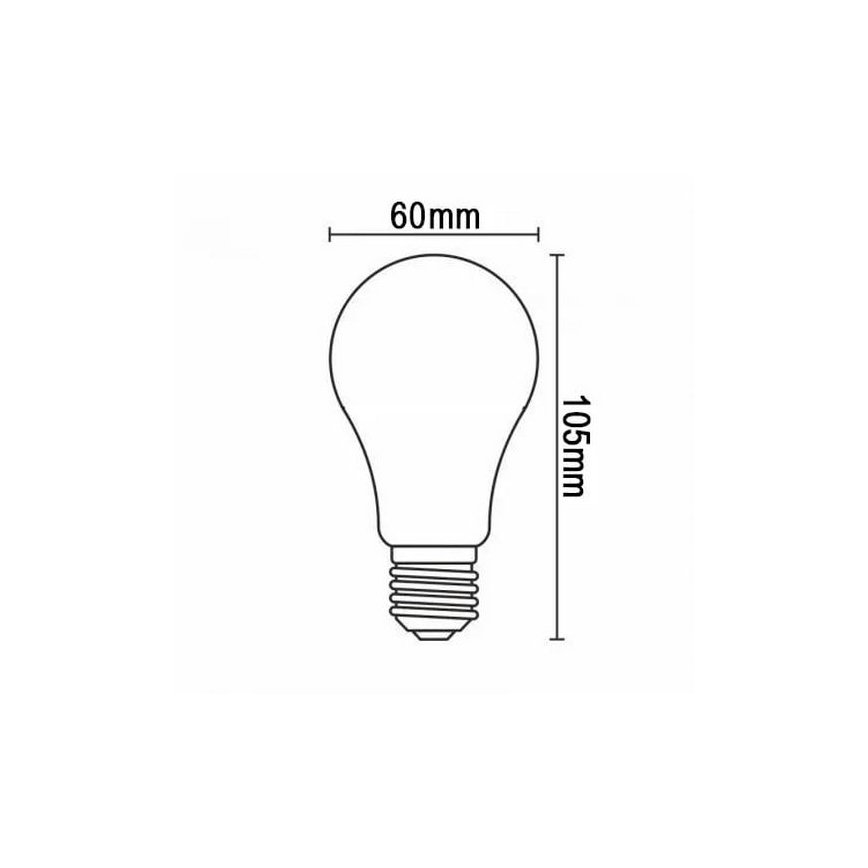 LED Žiarovka FILAMENT SHAPE A60 E27/4W/230V 1800K dymová