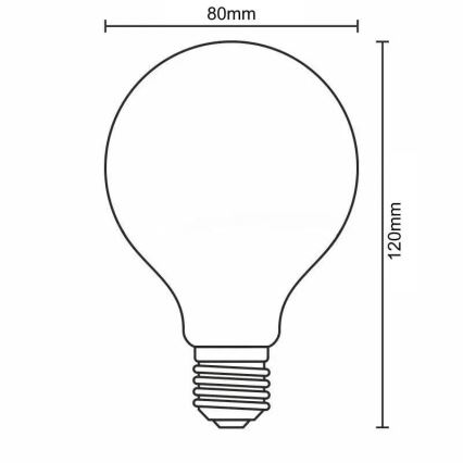 LED Žiarovka FILAMENT SLIM VINTAGE G80 E27/4,5W/230V 1800K