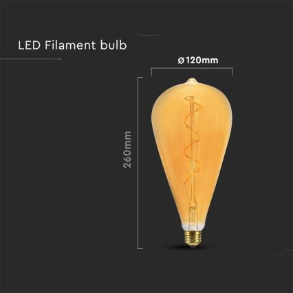 LED Žiarovka FILAMENT ST120 E27/4W/230V 2700K