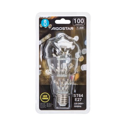 LED Žiarovka FILAMENT ST64 E27/1,8W/230V 1800K - Aigostar