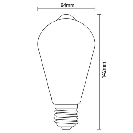 LED Žiarovka FILAMENT ST64 E27/12W/230V 3000K