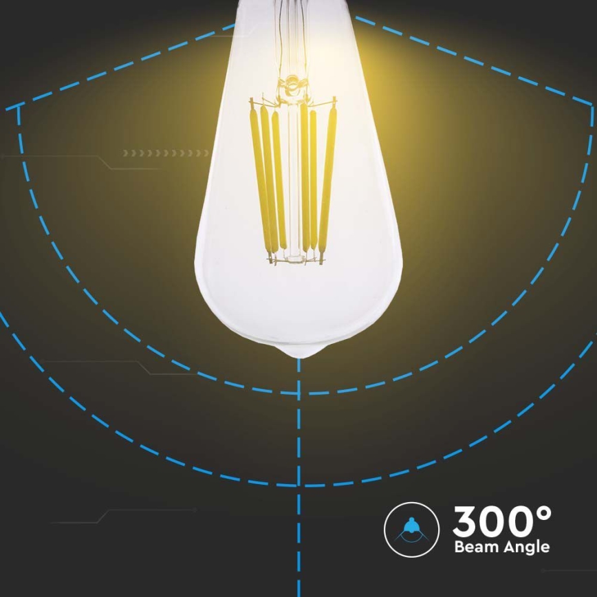 LED Žiarovka FILAMENT ST64 E27/4W/230V 3000K Energetická trieda A